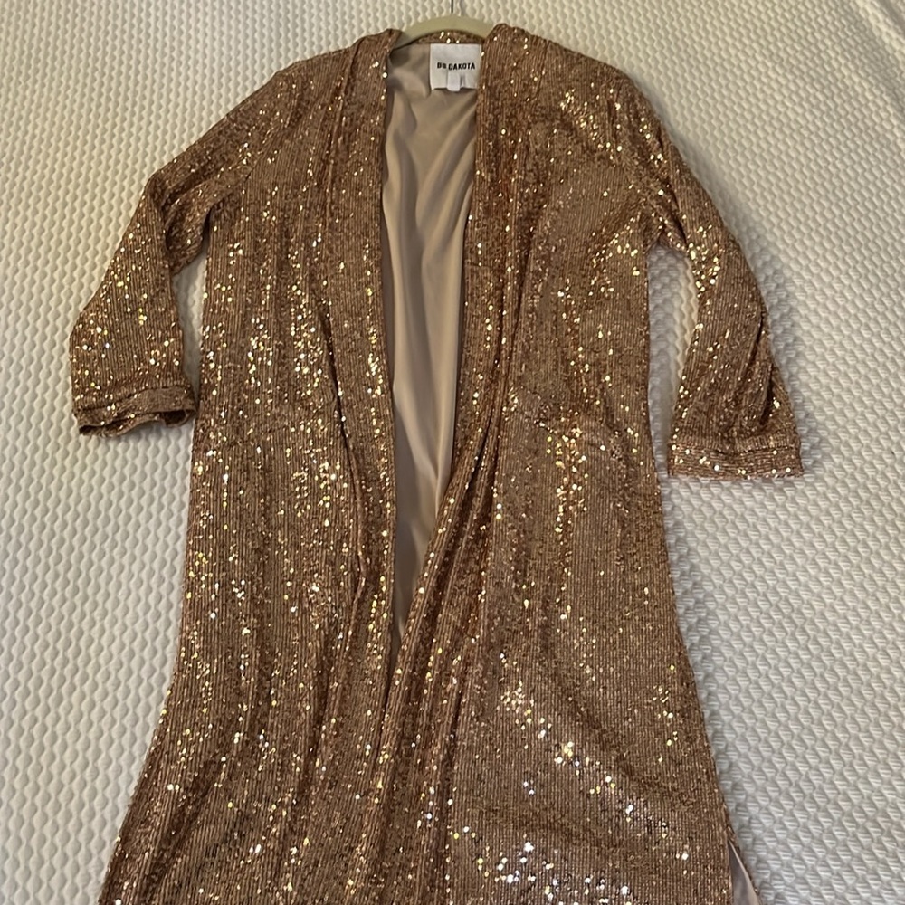 BB Dakota Dulcinea Sequin Duster Jacket Women size Small Anthropologie - Picture 6 of 8